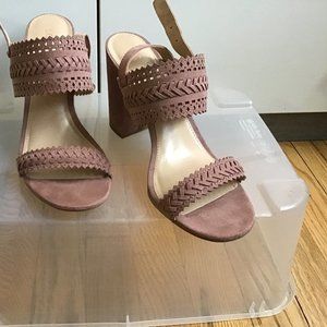 LC Lauren Conrad Streusel High Heel Sandals  8.5 5 Mauve Block Heel